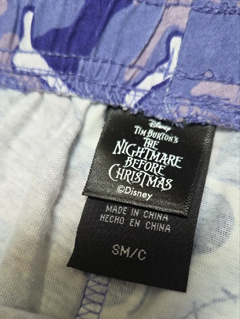 (#3C) Disney The Nightmare Before Christmas Purple Skull Camo Lounge Pants - Picture 2 of 7